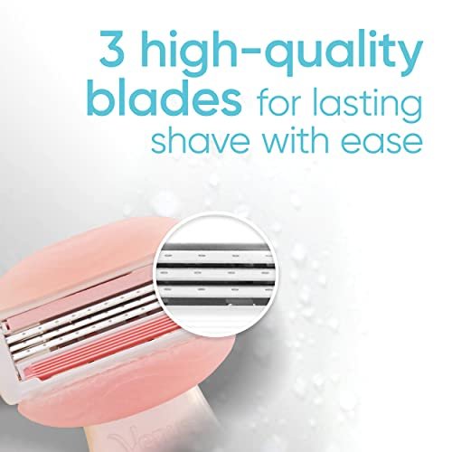 Gillette Venus Mini On The Go Damenrasierer Griff mit 3 ComfortGlide White Tea Duft Klingen Nachfüllpackungen + 1 Reiseetui