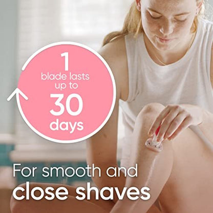 Gillette Venus Mini On The Go Damenrasierer Griff mit 3 ComfortGlide White Tea Duft Klingen Nachfüllpackungen + 1 Reiseetui