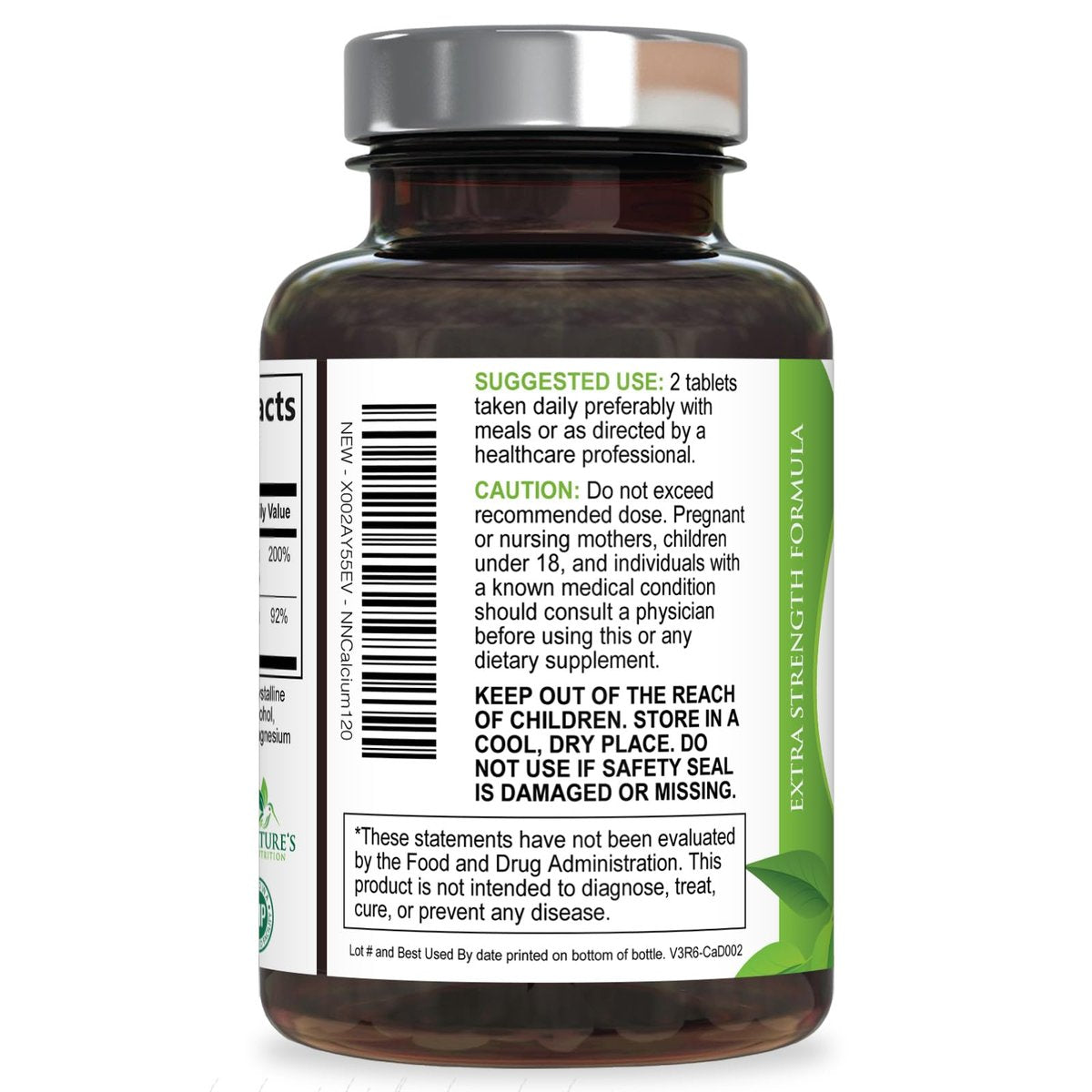 Calciumpräparat mit Vitamin D3 – 1200 mg Calcium pro Portion mit D3 für beste Absorption – Unterstützt Immunsystem, Knochen & Zähne – Nature's Calcium in den USA abgefüllt für Frauen & Männer – 120 Tabletten
