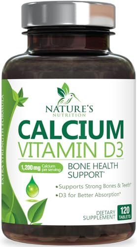 Calciumpräparat mit Vitamin D3 – 1200 mg Calcium pro Portion mit D3 für beste Absorption – Unterstützt Immunsystem, Knochen & Zähne – Nature's Calcium in den USA abgefüllt für Frauen & Männer – 120 Tabletten