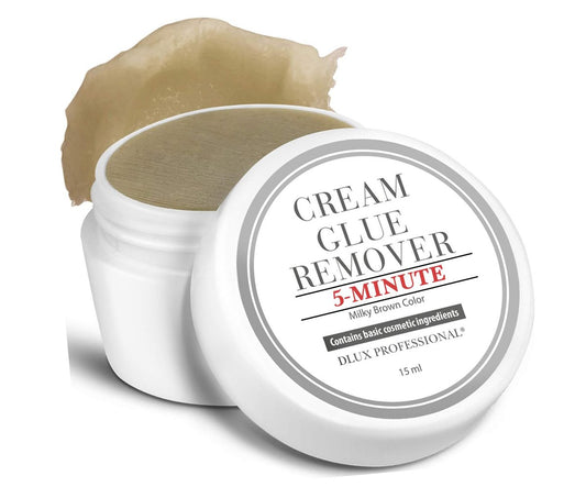 DLUX PROFESSIONAL Wimpernverlängerung Creme Entferner - 15 ml, natürliches Pigment, professioneller Wimpernkleber-Entferner, schnelle Auflösung, Wimpernverlängerungszubehör, Haferflockenfarbe