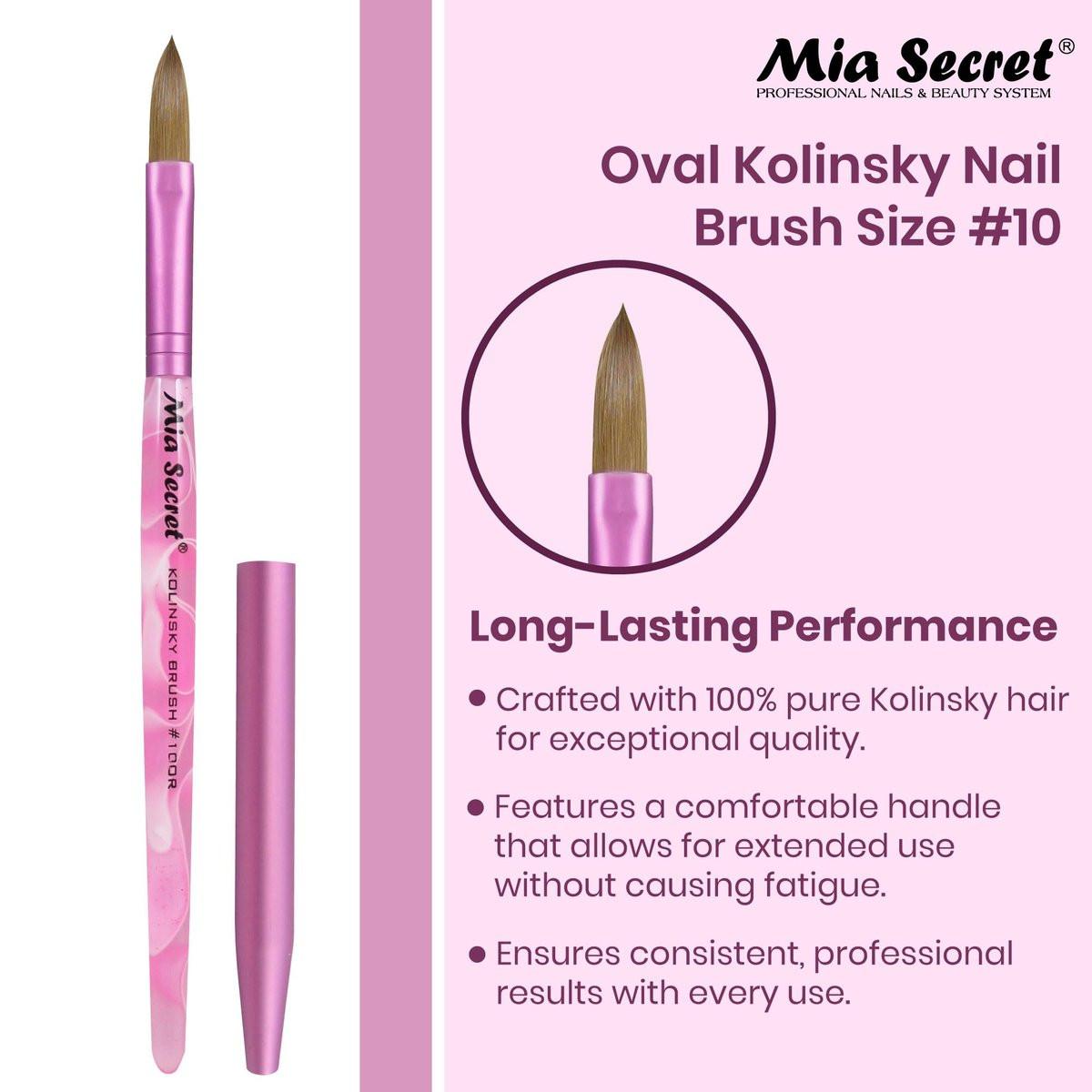 Mia Secret Kolinsky Nail Brush #10 – Professioneller Nagelkunstpinsel