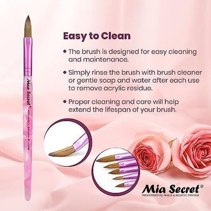 Mia Secret Kolinsky Nail Brush #10 – Professioneller Nagelkunstpinsel