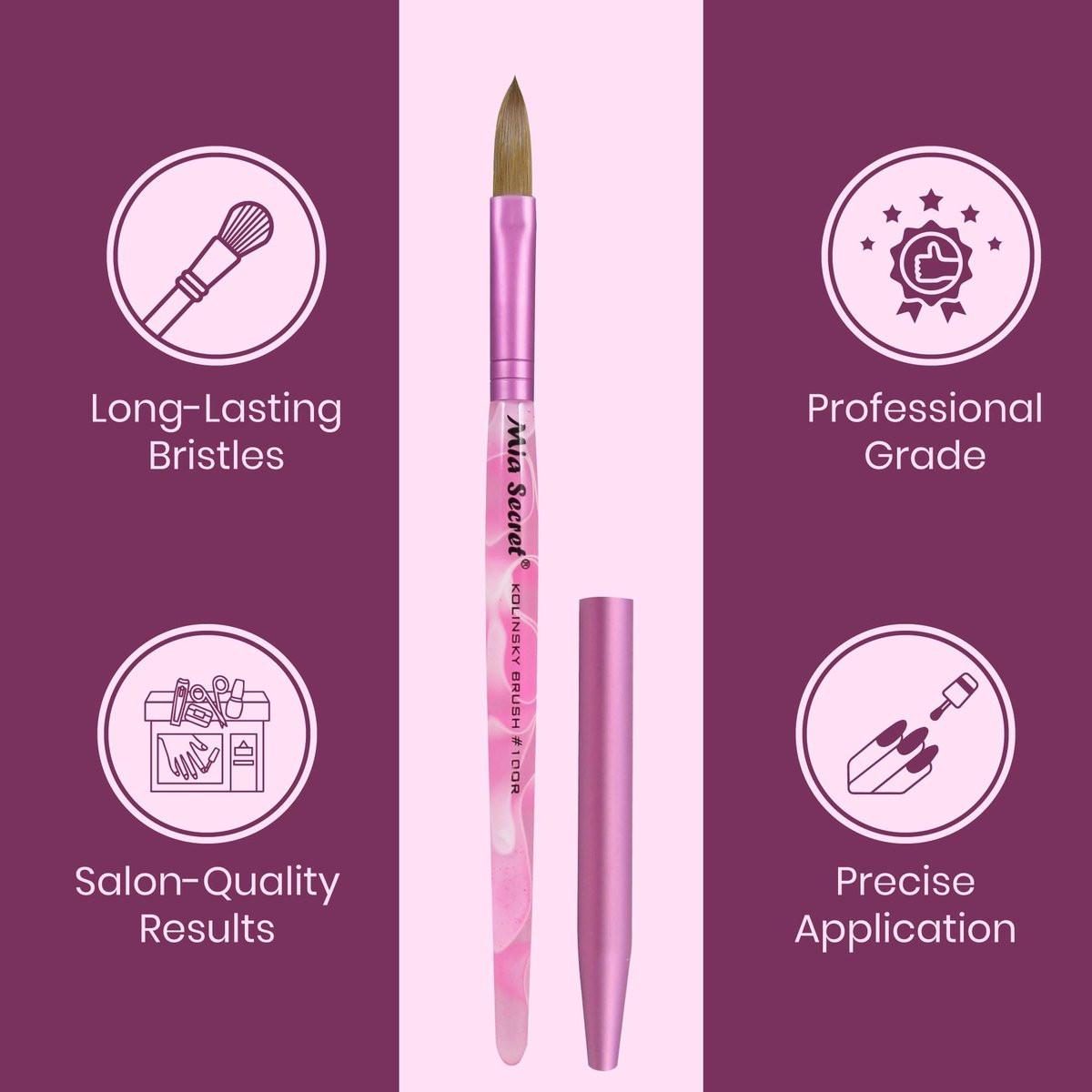 Mia Secret Kolinsky Nail Brush #10 – Professioneller Nagelkunstpinsel