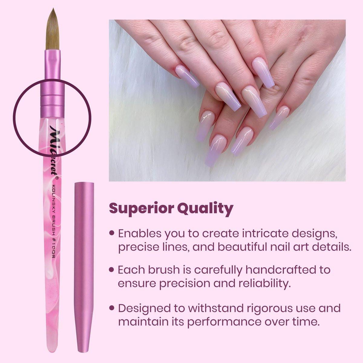 Mia Secret Kolinsky Nail Brush #10 – Professioneller Nagelkunstpinsel