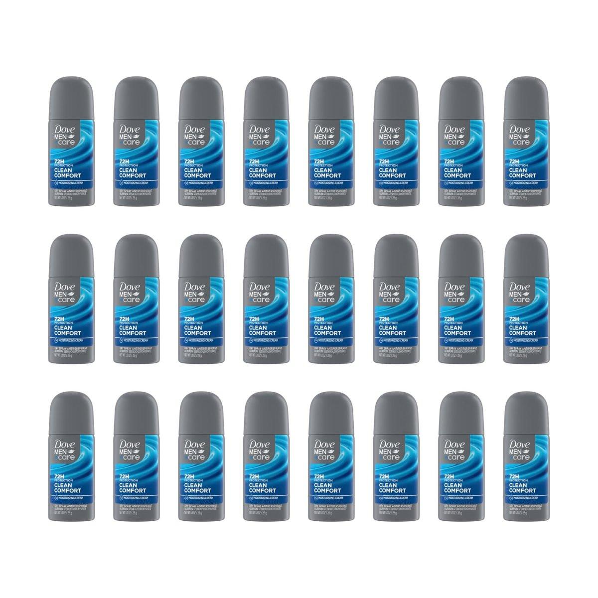 Dove Men+Care Antitranspirant Deo Trockenspray Clean Comfort 24er Pack – 72h Schweiß- und Geruchsschutz mit Triple Defense Technologie, 1 oz
