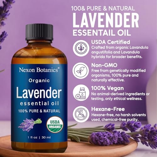 Bio-Lavendelöl 30 ml – Reines natürliches Öl für Aromatherapie, Diffuser, DIY, Kerzen- und Seifenherstellung – Nexon Botanics