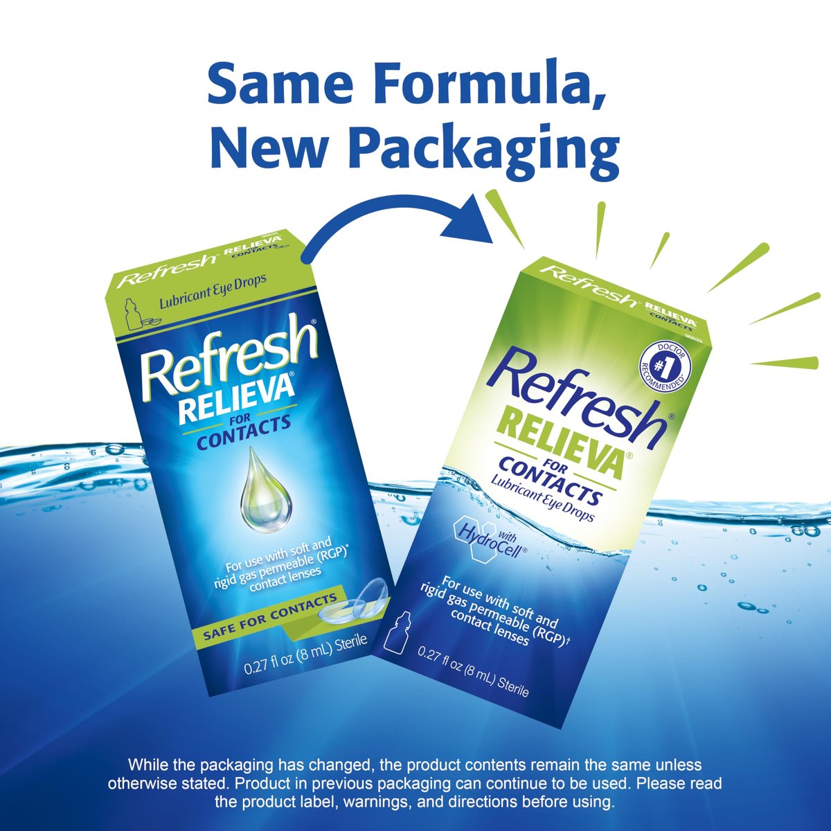 Refresh Relieva for Contacts Augentropfen für trockene Augen, 0,27 Fl Oz, steril
