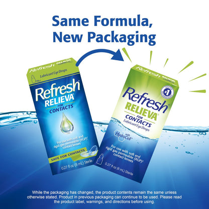 Refresh Relieva for Contacts Augentropfen für trockene Augen, 0,27 Fl Oz, steril