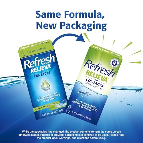 Refresh Relieva for Contacts Augentropfen für trockene Augen, 0,27 Fl Oz, steril