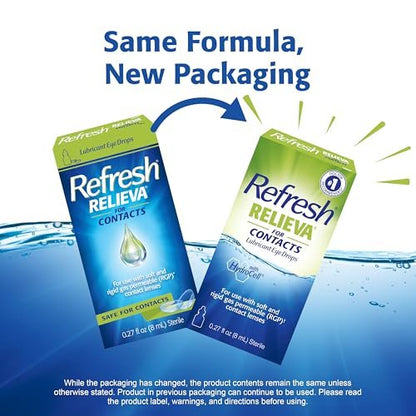 Refresh Relieva for Contacts Augentropfen für trockene Augen, 0,27 Fl Oz, steril