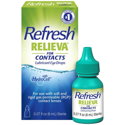 Refresh Relieva for Contacts Augentropfen für trockene Augen, 0,27 Fl Oz, steril