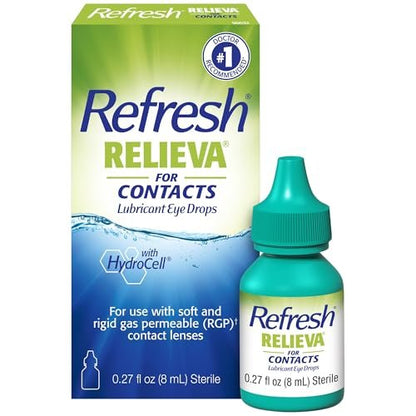 Refresh Relieva for Contacts Augentropfen für trockene Augen, 0,27 Fl Oz, steril