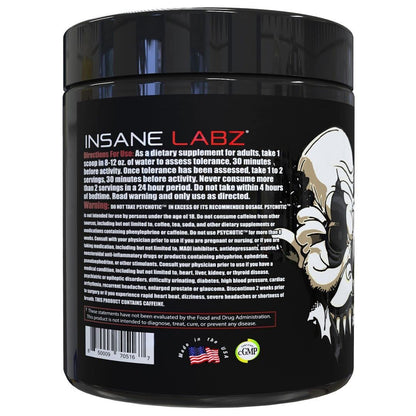 Insane Labz Psychotic Black Edition Pre-Workout Pulver – Mittlere Stimulation, Energie, Fokus, Pumps – mit Creatin, Beta Alanin, Taurin & AMPiberry – 35 Portionen (Fruchtpunsch)