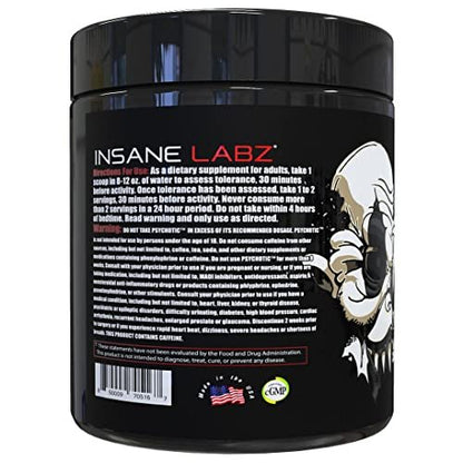 Insane Labz Psychotic Black Edition Pre-Workout Pulver – Mittlere Stimulation, Energie, Fokus, Pumps – mit Creatin, Beta Alanin, Taurin & AMPiberry – 35 Portionen (Fruchtpunsch)