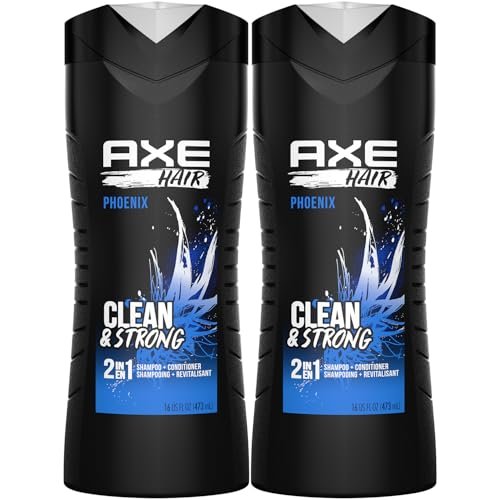 AXE Phoenix 2-in-1 Shampoo & Conditioner 2er-Pack, zerstoßene Minze & Rosmarin Duft, 2 x 473 ml
