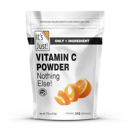 It's Just! – Vitamin C Pulver, 100% reine L-Ascorbinsäure, Lebensmittelqualität, Immununterstützung, für selbstgemachte Kosmetik (311 g)
