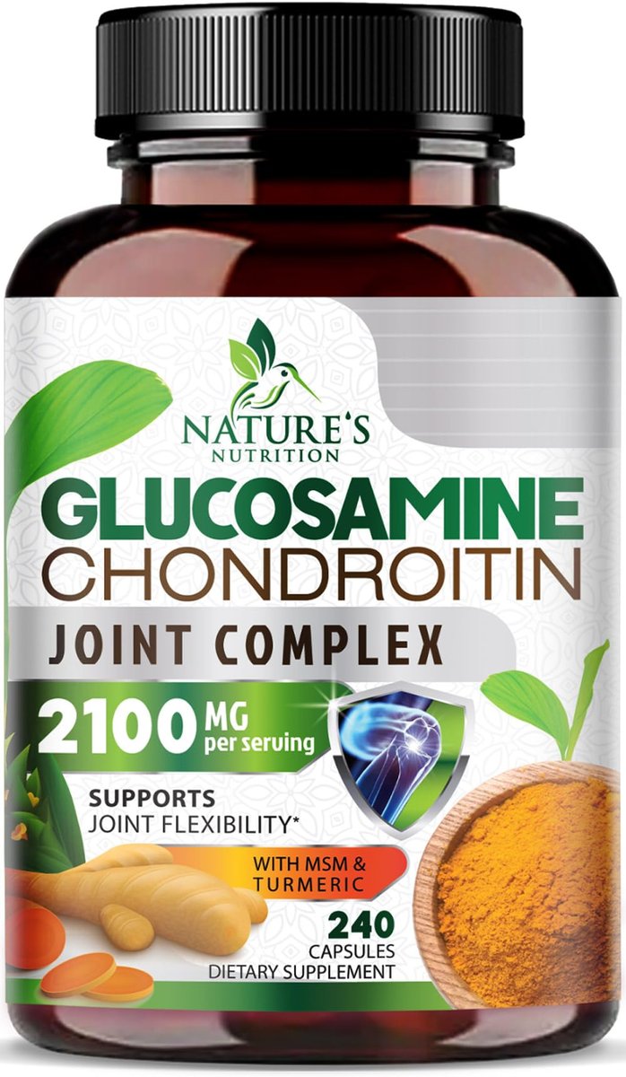 Glucosamin Chondroitin MSM Gelenkunterstützung - Dreifach-Stärke mit Kurkuma & Boswellia für Gelenkmobilität und Knorpelschutz - 240 Kapseln