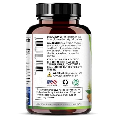 Glucosamin Chondroitin MSM Gelenkunterstützung - Dreifach-Stärke mit Kurkuma & Boswellia für Gelenkmobilität und Knorpelschutz - 240 Kapseln