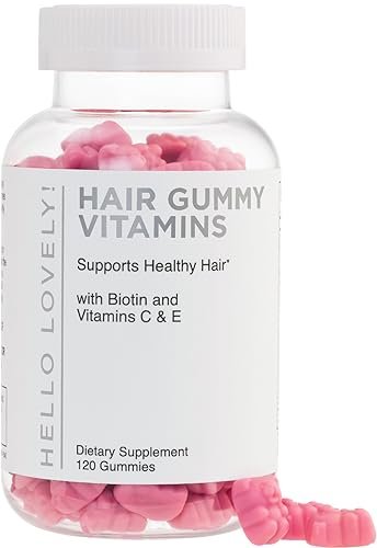 Hello Lovely! Haar Vitamine Gummibärchen für Haarwachstum - Beauty-Komplex für Haare, Haut & Nägel mit 5000mcg Biotin pro Portion - Unterstützt dichteres, stärkeres, strahlendes Haar für Frauen & Männer, Beerengeschmack - 120 Gummibärchen
