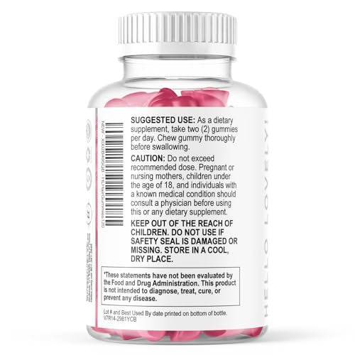 Hello Lovely! Haar Vitamine Gummibärchen für Haarwachstum - Beauty-Komplex für Haare, Haut & Nägel mit 5000mcg Biotin pro Portion - Unterstützt dichteres, stärkeres, strahlendes Haar für Frauen & Männer, Beerengeschmack - 120 Gummibärchen