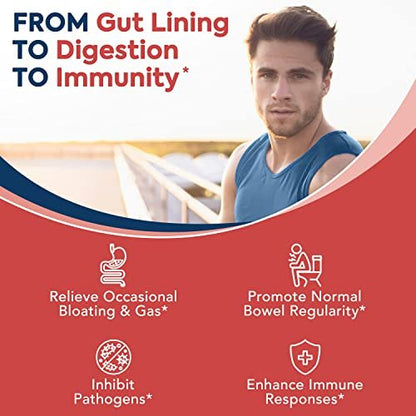 Surebounty Probiotika 60 Milliarden KBE, 19 Stämme für Männer & Frauen, mit 100 mg Präbiotikum, haltbar, 2-in-1 Tägliche Pflege, Nicht-GVO, Verdauungs- & Immunsystem, 60 vegane Kapseln