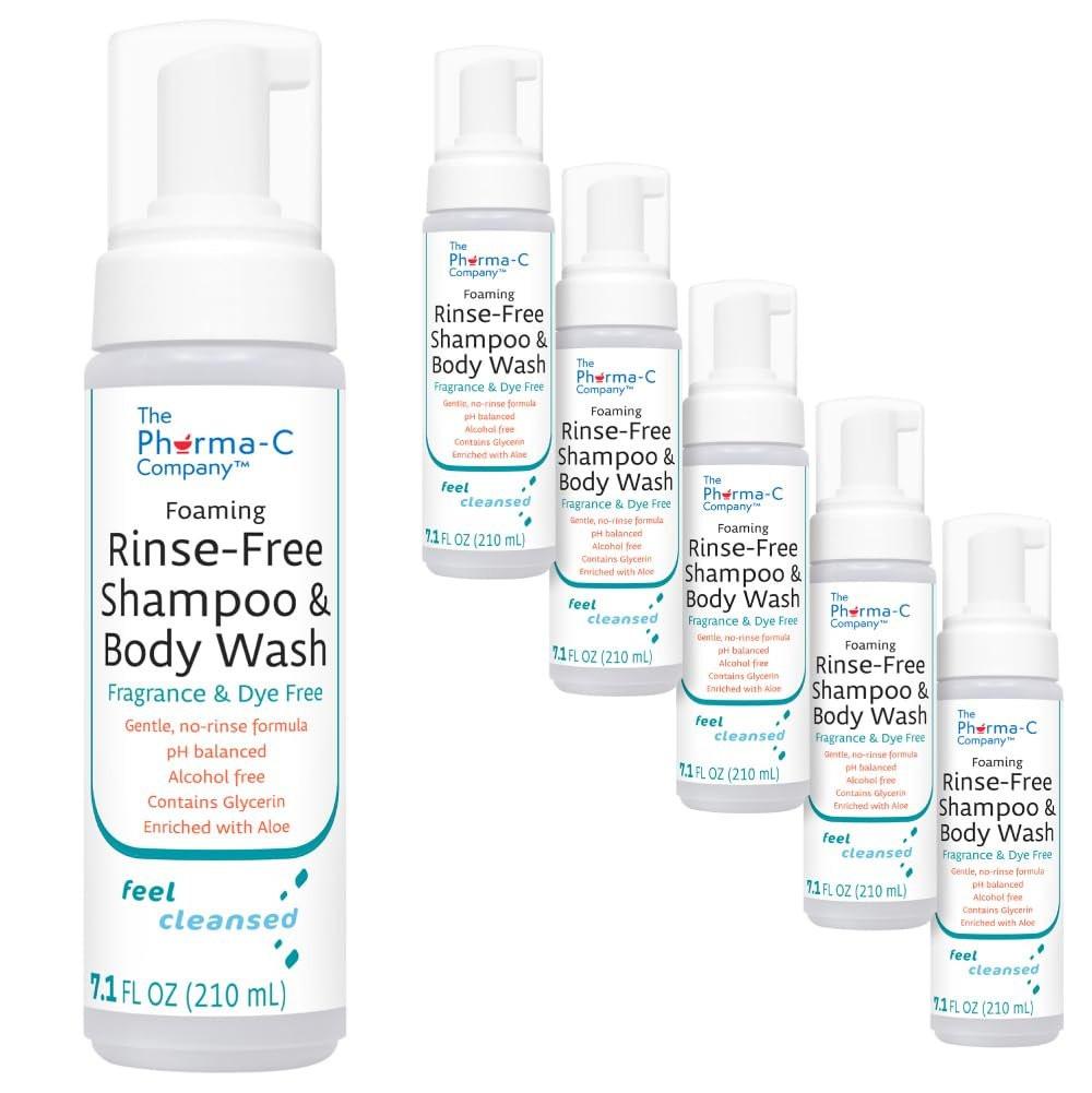 The Pharma-C Company Schaumshampoo & Duschgel – 6er Pack – Duft- & Farbstofffrei – Sanfte, spülfreie Reinigung für Haar & Körper