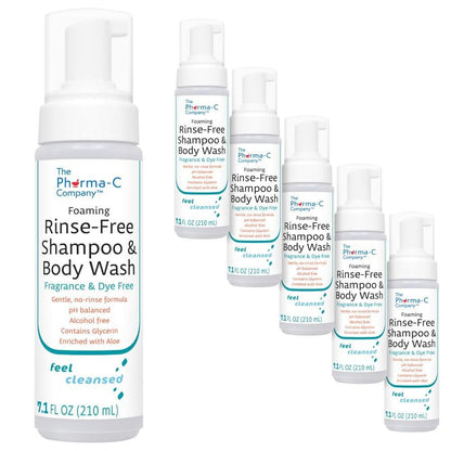 The Pharma-C Company Schaumshampoo & Duschgel – 6er Pack – Duft- & Farbstofffrei – Sanfte, spülfreie Reinigung für Haar & Körper