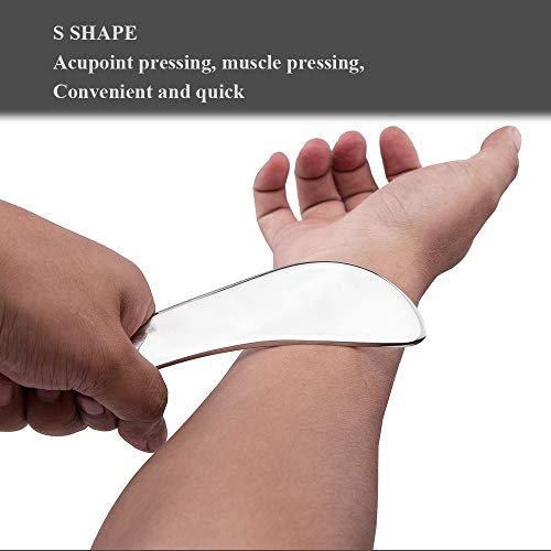 FeelFree Sport Edelstahl Guasha-Massagewerkzeug – Muskel-Schaber für Weichteile, physikalische Therapie für Rücken, Beine, Arme, Nacken, Schultern (Silber)