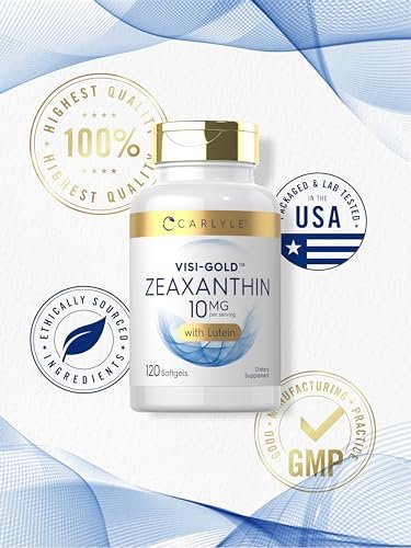 Carlyle Zeaxanthin 10 mg – 120 Softgels – Unterstützung für die Augengesundheit mit Lutein – Nicht-GVO, glutenfrei