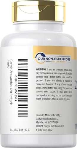 Carlyle Zeaxanthin 10 mg – 120 Softgels – Unterstützung für die Augengesundheit mit Lutein – Nicht-GVO, glutenfrei