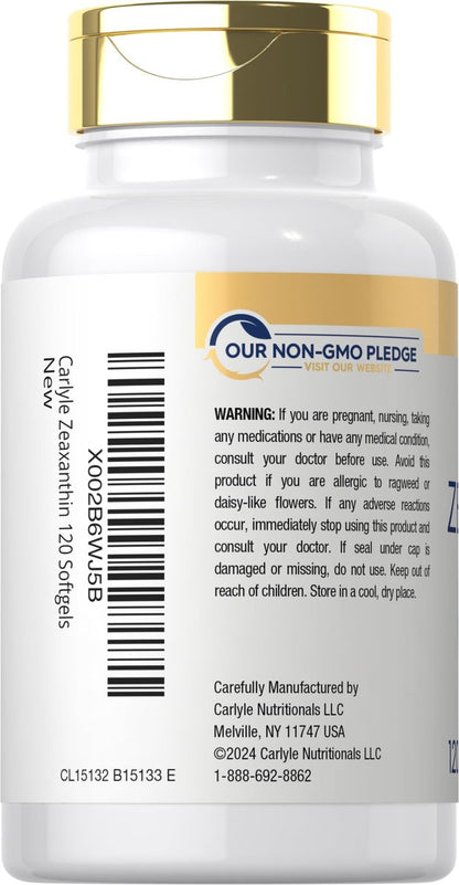 Carlyle Zeaxanthin 10 mg – 120 Softgels – Unterstützung für die Augengesundheit mit Lutein – Nicht-GVO, glutenfrei