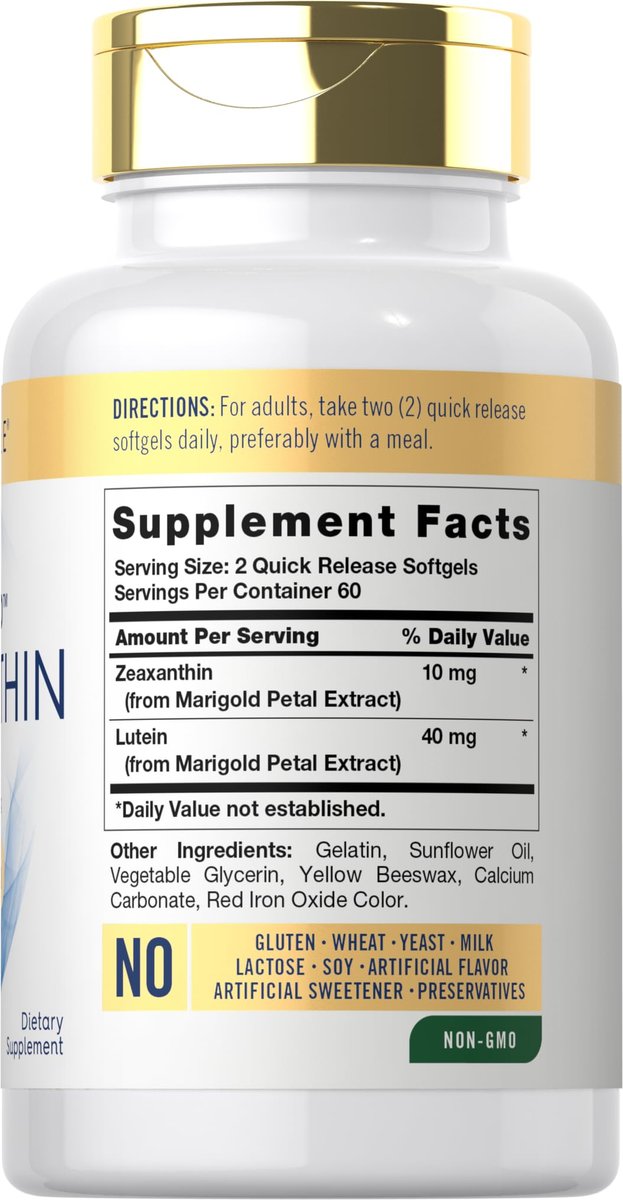 Carlyle Zeaxanthin 10 mg – 120 Softgels – Unterstützung für die Augengesundheit mit Lutein – Nicht-GVO, glutenfrei