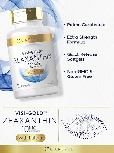 Carlyle Zeaxanthin 10 mg – 120 Softgels – Unterstützung für die Augengesundheit mit Lutein – Nicht-GVO, glutenfrei