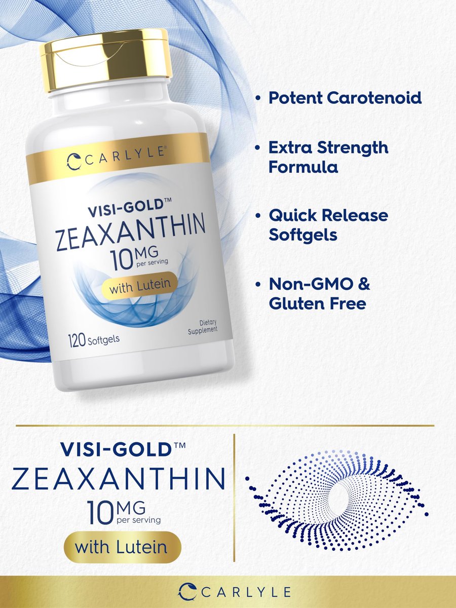 Carlyle Zeaxanthin 10 mg – 120 Softgels – Unterstützung für die Augengesundheit mit Lutein – Nicht-GVO, glutenfrei