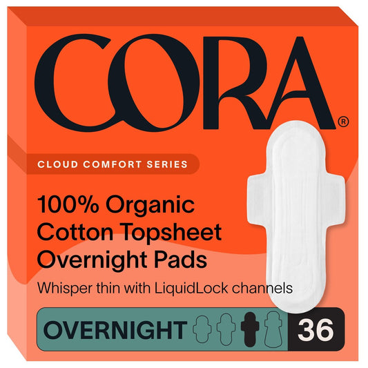 Cora 100% Bio-Baumwoll-Topsheet-Pads (36 Nachtbinden)