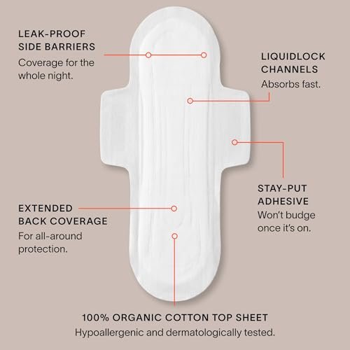 Cora 100% Bio-Baumwoll-Topsheet-Pads (36 Nachtbinden)