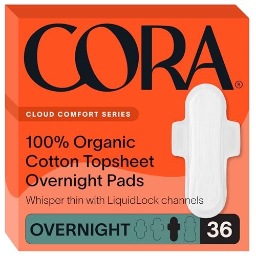 Cora 100% Bio-Baumwoll-Topsheet-Pads (36 Nachtbinden)