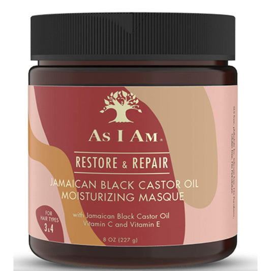 As I Am JBCO Maske - Tiefenpflege & Feuchtigkeit - 237 ml - Repariert und stellt die Kopfhautgesundheit wieder her - Vegan und tierversuchsfrei - Angereichert mit Nano Jamaican Black Castor Oil, Vitamin C und Vitamin E, Rot