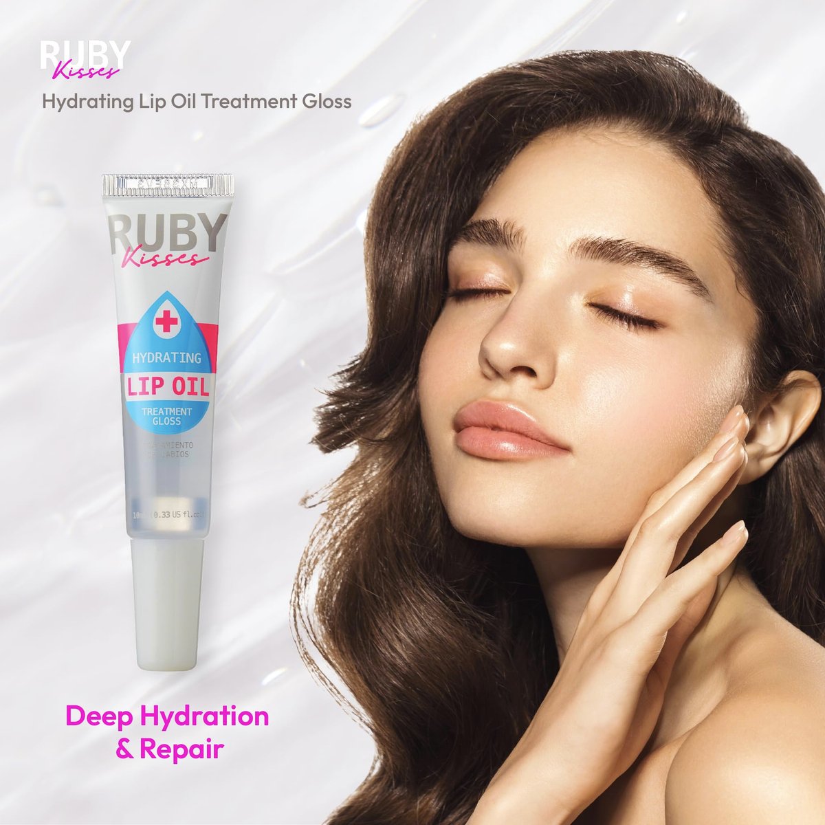 Ruby Kisses Hydrating Clear Lip Oil Treatment Gloss (6er Pack) – Pflegt & Heilt mit Vitamin E & Jojoba, Leichte Nicht-Fettende Formel mit Mandelöl, Repariert & Schützt Trockene Rissige Lippen