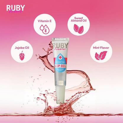 Ruby Kisses Hydrating Clear Lip Oil Treatment Gloss (6er Pack) – Pflegt & Heilt mit Vitamin E & Jojoba, Leichte Nicht-Fettende Formel mit Mandelöl, Repariert & Schützt Trockene Rissige Lippen