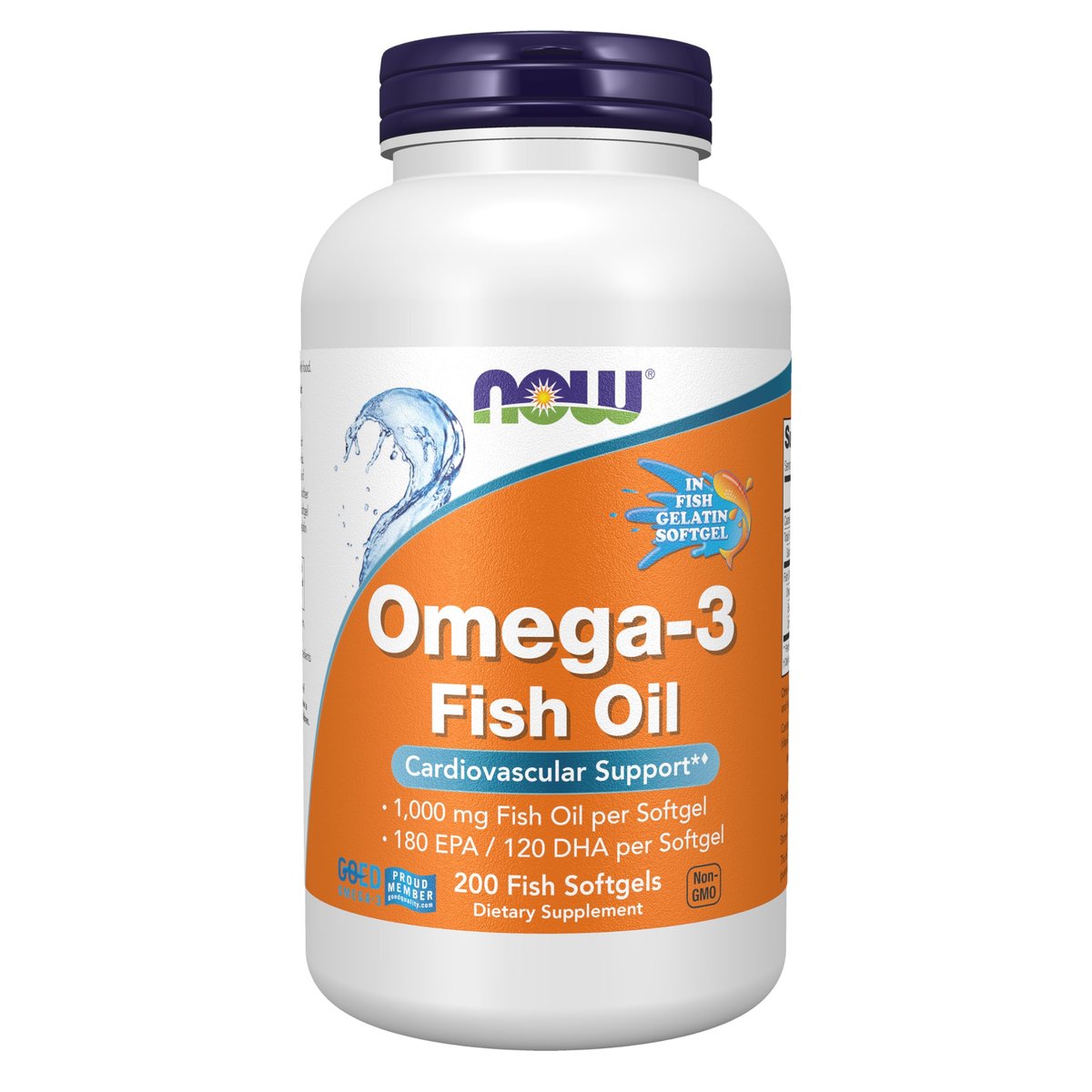 NOW Foods Omega-3 180 EPA / 120 DHA, 200 Weichkapseln – Hochdosiertes Fischöl für die Herz-Kreislauf-Gesundheit*