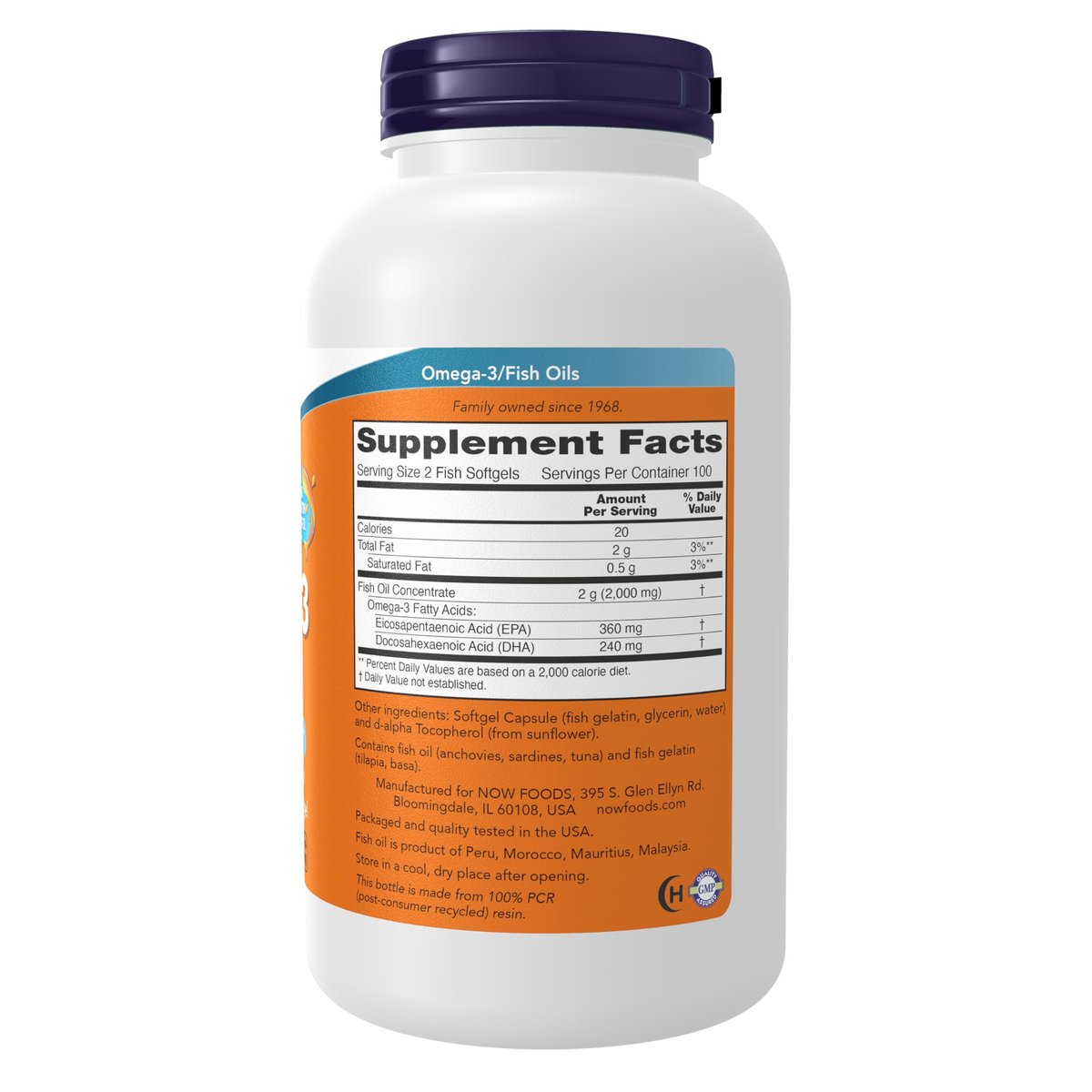 NOW Foods Omega-3 180 EPA / 120 DHA, 200 Weichkapseln – Hochdosiertes Fischöl für die Herz-Kreislauf-Gesundheit*