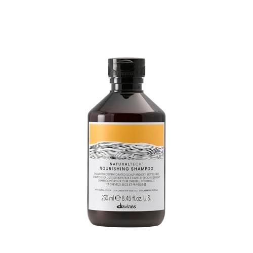 Davines Naturaltech Nourishing Shampoo – Restrukturierendes & Feuchtigkeitsspendendes Shampoo für trockenes & geschädigtes Haar mit pflanzlichem Keratin – Sanfte Reinigung für Kopfhaut & Haar, 250 ml