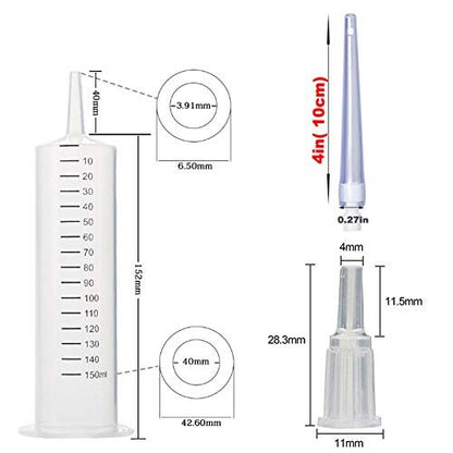 GNEGKLEAN 150ml Einlauf-Spritze & Darmreinigungsset – 4-teiliges Reinigungssystem aus ABS-Kunststoff, Gummi & Silikon