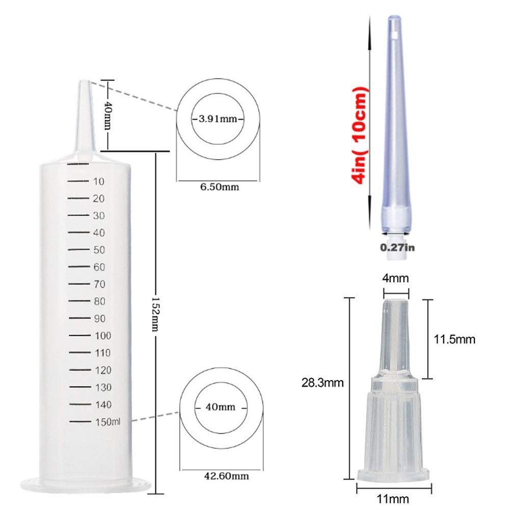 GNEGKLEAN 150ml Einlauf-Spritze & Darmreinigungsset – 4-teiliges Reinigungssystem aus ABS-Kunststoff, Gummi & Silikon