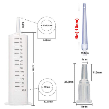 GNEGKLEAN 150ml Einlauf-Spritze & Darmreinigungsset – 4-teiliges Reinigungssystem aus ABS-Kunststoff, Gummi & Silikon