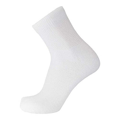 Große und Übergröße Diabetische Neuropathie Knöchelsocken, King Size Herren Athletik Quarter Socken (13-16, Weiß) - 6 Paar
