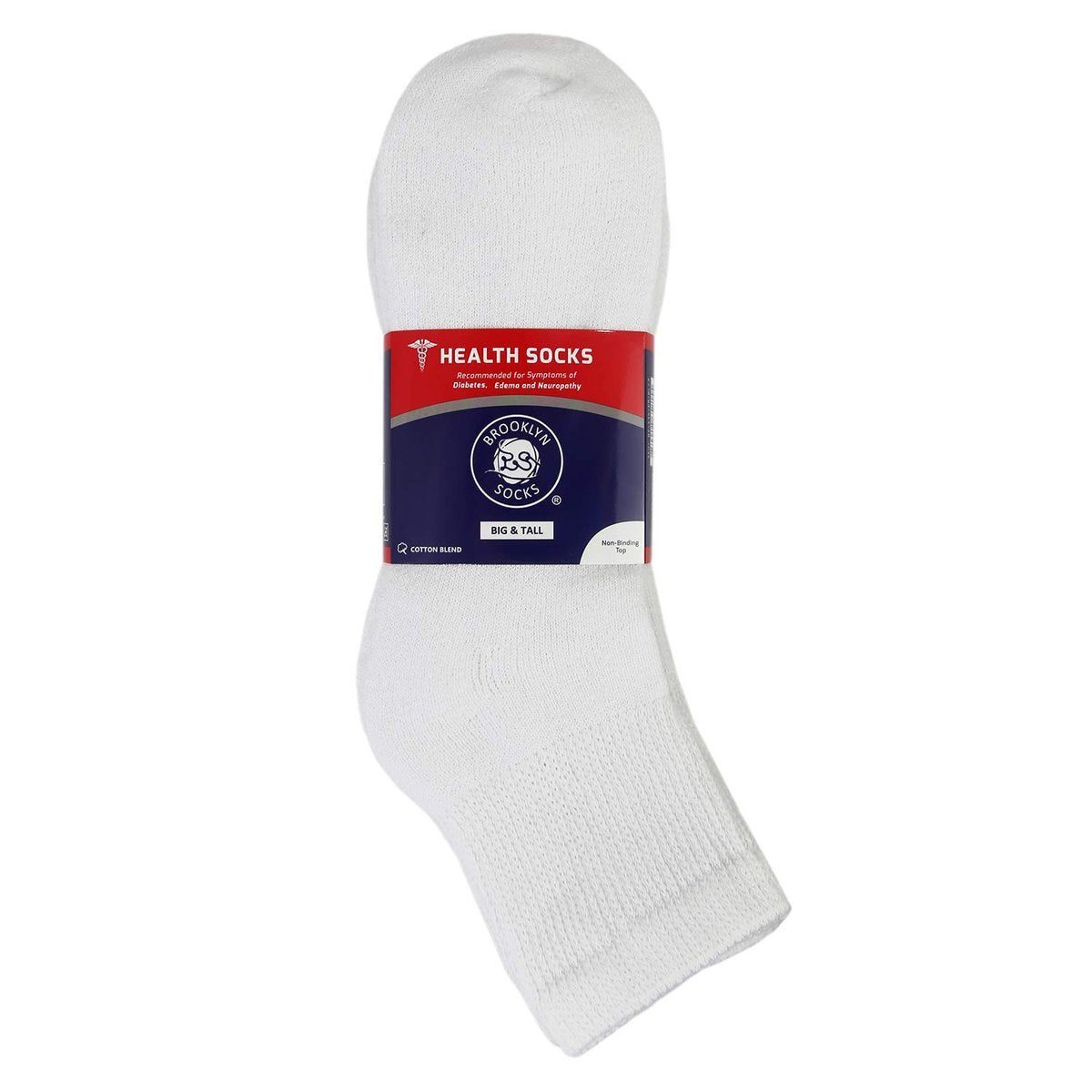 Große und Übergröße Diabetische Neuropathie Knöchelsocken, King Size Herren Athletik Quarter Socken (13-16, Weiß) - 6 Paar