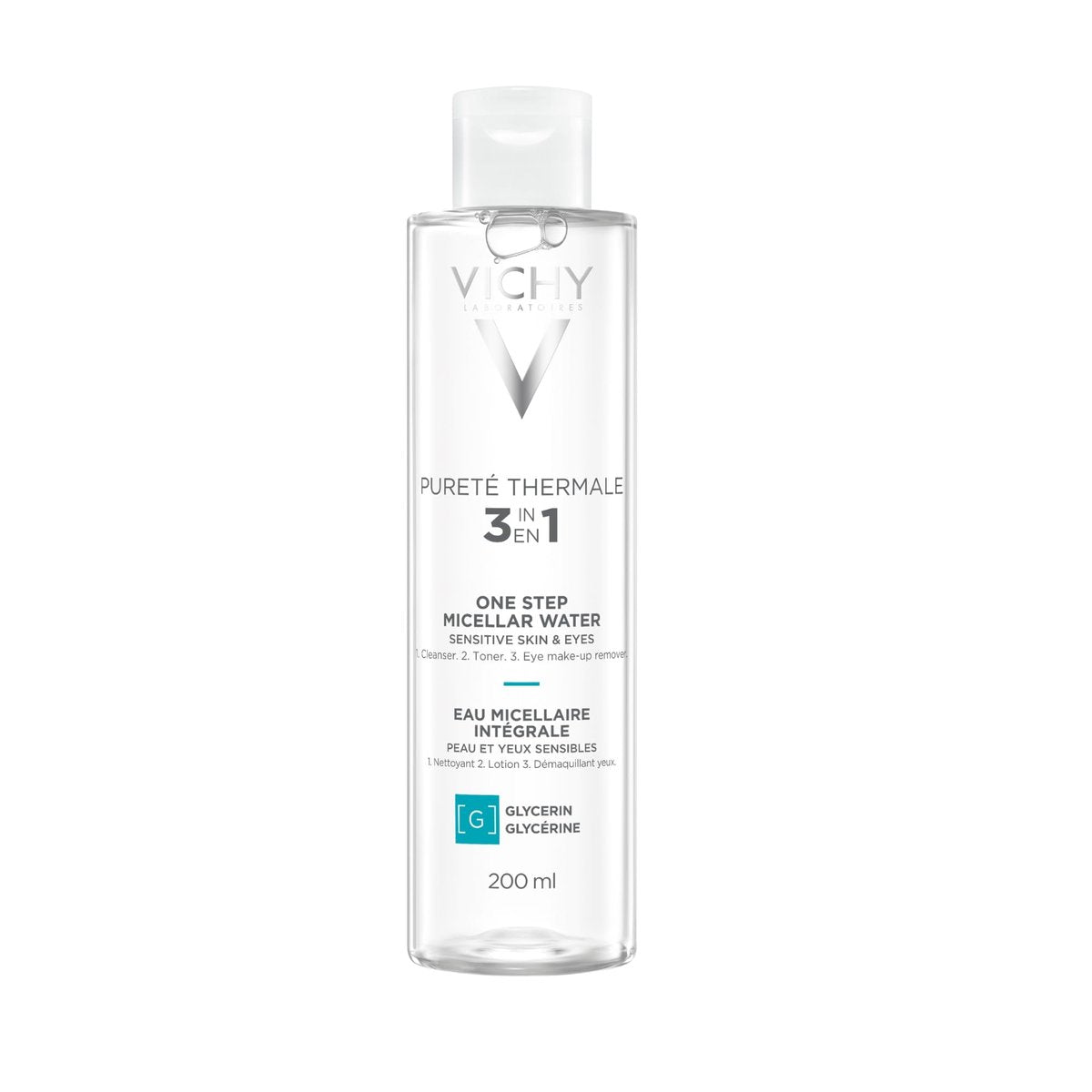 Vichy Pureté Thermale One Step Mizellen-Reinigungswasser – Make-up-Entferner & Gesichtswasser mit Vitamin B5, 200 ml